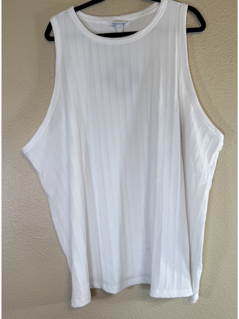 NWT Ava And Viv Tank Top Plus Size 4X Ribbed White